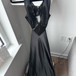 Black Backless Halter Gown for Cocktail Night Out